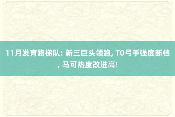 11月发育路梯队: 新三巨头领跑, T0弓手强度断档, 马可热度改进高!